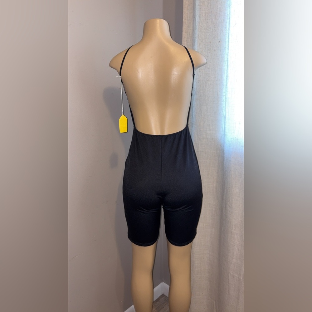 Black Backless Romper